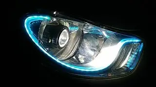 How to install projectors in headlight | modified i10 with Rgb drl & projectors|Customised headlight