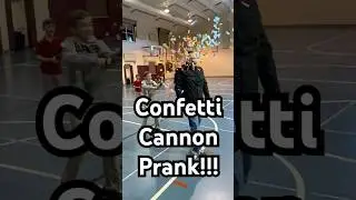 Confetti Cannon Prank! #confetti #confettiblaster #prank #scared #funny #birthdaysurprise #surprise
