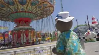 Slider enjoying all the rides at Casino Pier!