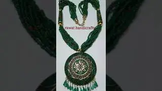 Seed beads handmade mosaic brass pendent necklaces