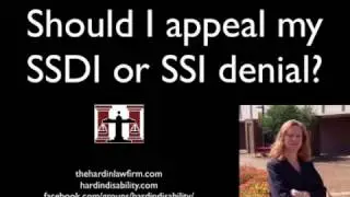 Should I appeal SSDI or SSI Denial?   Hardin Law