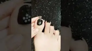 black toe nail art design 🖤🤍 #shorts #nailart