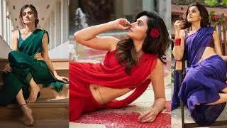 Модная фотосессия в великолепном красном сари от Taapsee Pannu, часть 3 | Последние образы в трад...