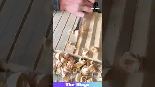 Skilled Wood Cutting Using Small Hand Tool | Perfect Long Pattern Design