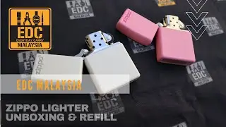 EDC MALAYSIA ZIPPO LIGHTER WHITE AND PINK MATTE UNBOXING AND REFILL