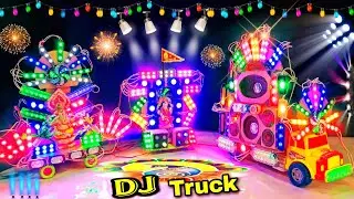 New Ganpati Dj Light Truck Radha Krishna Durga Gauri Murti Pooja Navdurga murti Decoration Trolley