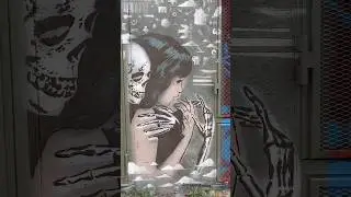 Creepy whispers 💀🎃 by Mando Marie - Amsterdam, NL. #streetart #graffiti #mural #shorts #halloween