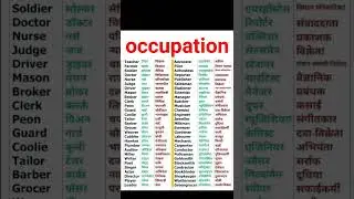 All The Occupation Names In English And Its Meaning #knowledge #meaning #studymaterial #occupations