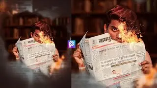 PicsArt Editing - Newspaper Fire Concept Photo Editing | pranav pg photo Editing (step by step)