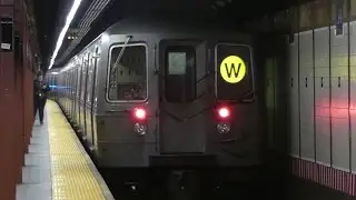 BMT Broadway Line: R68A W Train & R68 N Train at 34th St-Herald Square (Evening)