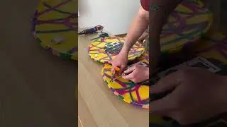 How I made my fluffy mirrors #designinterior #rugs #tufting