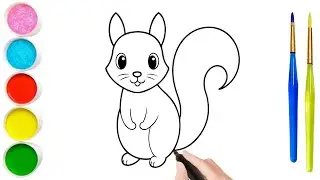 How to Draw a Cute Squirrel for Beginners, Drawing & Colouring, Drawing for Beginners