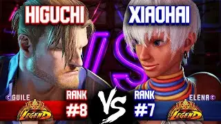 SF6 ▰ HIGUCHI (#8 Rank Guile) vs XIAOHAI (#7 Rank Elena) ▰ High Level Gameplay