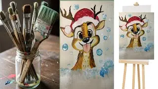 Art is about spreading happiness 🌨️🎨This smiling snow deer is my winter joy 🦌❄️&rdquo;