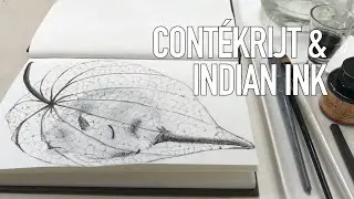 Cont&eacute; &agrave; paris krijt en oost-indische inkt ⎪Art journal inspiratie⎪Beika ART