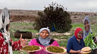 اجواء البادية/ موسم الشتاء مع طهي الخبيزة في البادية😍احسن راحة نفسية مع العائلة رحمانية🤭لموت ضحك😂