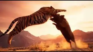 Tiger vs Wild Boar Clash of Jungle Fury,Wild Instincts Collide When Fangs Meet Tusks Tiger Wild Boar