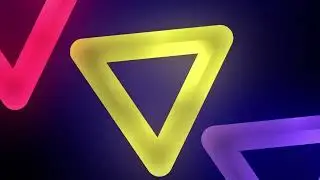 4K Fantastic neon triangle background, Abstract Neon Triangles, Triangle Abstract Concert Background