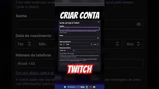 CRIAR CONTA TWITCH (TUTORIAL) 🔥 #shorts #twitch
