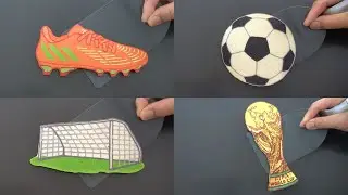 Football Pancake Art - Ball, Soccer Boots, Goal, World Cup
