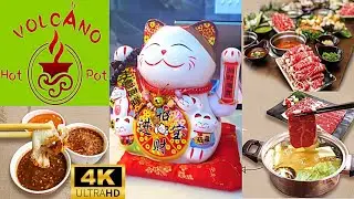 What's Inside?? VOLCANO HOT POT & BBQ Restaurant Tour Korean Asian Food Buffet Seafood Review