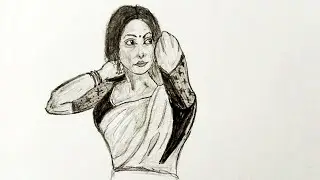 How To Draw A Beautiful Indian Woman Step By Step Easy Pencil Sketch