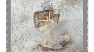 Vintage Pink Ballerina Jewel box Assemblage Transform a jewel box