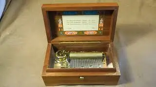 VINTAGE REUGE SOLID WALNUT 3 TUNE 50 NOTE MUSIC BOX 
