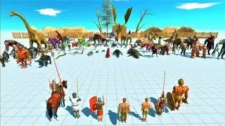 Modern Humans vs Warrior Humans | Epic Battle Fight | Animal Revolt Battle Simulator | Who Will Win?
