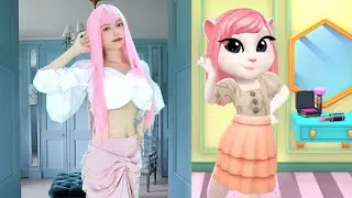 Imitate Angela with Pink Hair - My Talking Angela 2 In Real Life Part 2