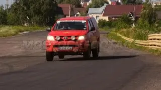 Red car looking as a fire truck or emergency on the race track. Stock Footage