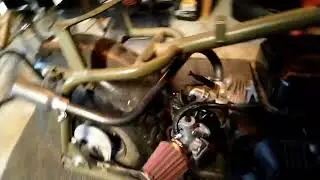 Massimo MB200, 196cc governor removed, 26mm Mikuni clone carb, open header, torque converter