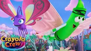 Magic Flying Crayons?! @CrayolaCrewOfficial | Adventures in a Butterfly Forest | Cute Cartoons