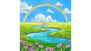 ASMR Relaxing Coloring for Stress Relief 🌈 Satisfying Calm Nature Landscape Art