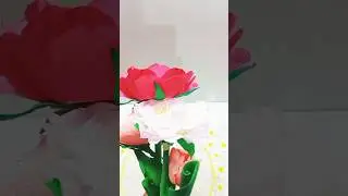 DIy how to make a ribbon flower cute and easy ✨#ytshorts #viral #artcraft #diy
