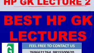 Himachal Gk lecture for HPAS 2020 Allied Services Naib Tehsildar Exam state profile geography