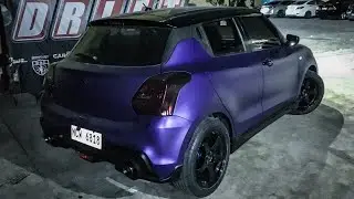 Full exhaust system on a Suzuki Swift