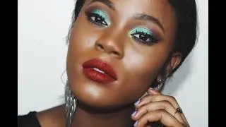 CHRISTMAS HOLIDAY MAKEUP TUTORIAL|Green Smokey Eye & Red Lips