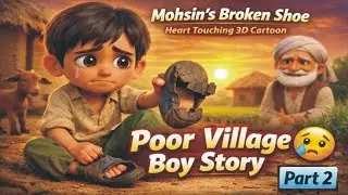 “Ali’s Heartwarming Village Life |  A Poor Boy’s Broken Shoe | Heartwarming 3D Cartoon Story