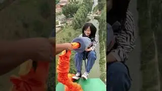 Bungee Jumping With Rope In Beautiful Place, :$ Asmr Bungee Jumping #shorts