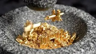 Crushing a Golden Bamboo House: Macro ASMR Delight #LuxuryASMR #Destruction #Satisfying