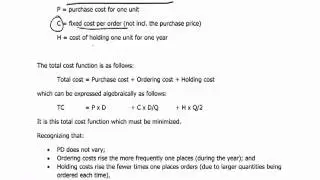FIA FFM - 3 Cash Operating cycle: Economic Order Quantity