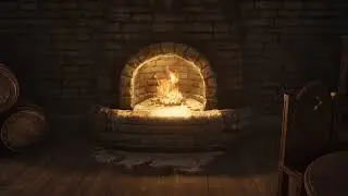 Fireplace in the Inn [ Crackling Warm Fire Ambience 1 Hour ] Oblivion Remaster