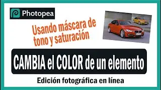 CAMBIAR el COLOR en Photopea con máscara de tono saturación #3 📸👈
