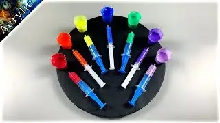 Acrylic drip painting with Syringe - Spinning Wheel Effect