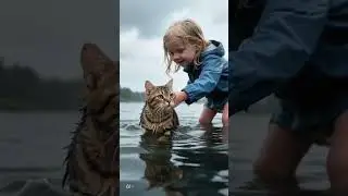 Cat Safes little girl. #cat #brainrot #kidsstory#ai #viral