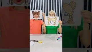 3 Marker Challenge 👧😮😅 #shorts #3markerchallenge #threewikifamily #funny #drawing