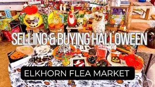 Elkhorn Antique Flea Market Selling & Buying Vintage Halloween ! Thrifting treasure Wisconsin haul