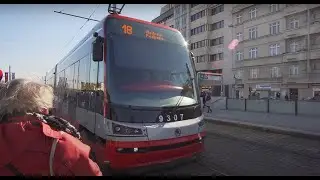 Czech Republic, Prague, tram 18 ride from Hradčanská to Vítězné náměstí