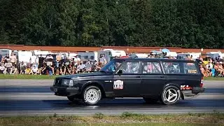 Volvo 245 wagon 16v turbo sleeper at dragstrip